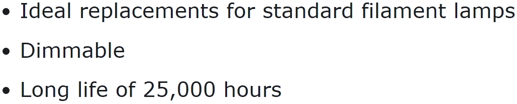 נורות עמעם LED PRO-ELEC הברגה E27 עדשה FILAMENT